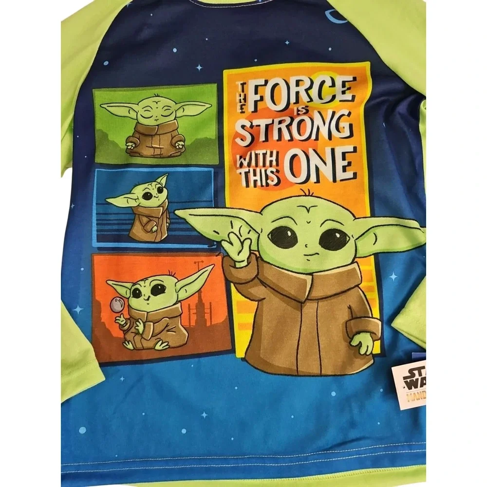 Star Wars Boys Baby Yoda The Force Is Strong Long Sleeve Pajama Set Size 6/7 New